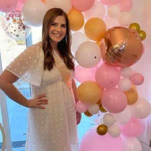 White Polka Dot midi dress